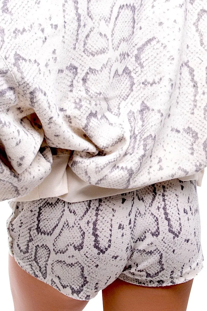 Snakeskin Print Lounge Shorts