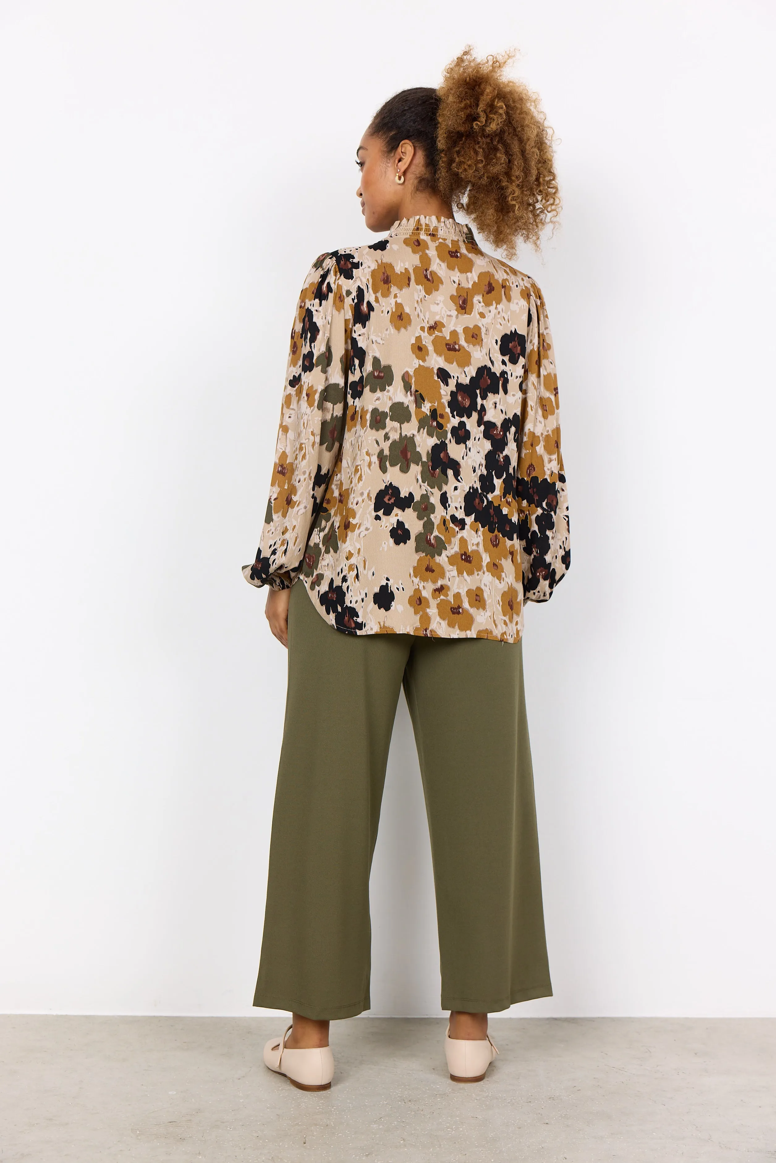 Soya Concept Olive Combi Ladies Woven Blouse