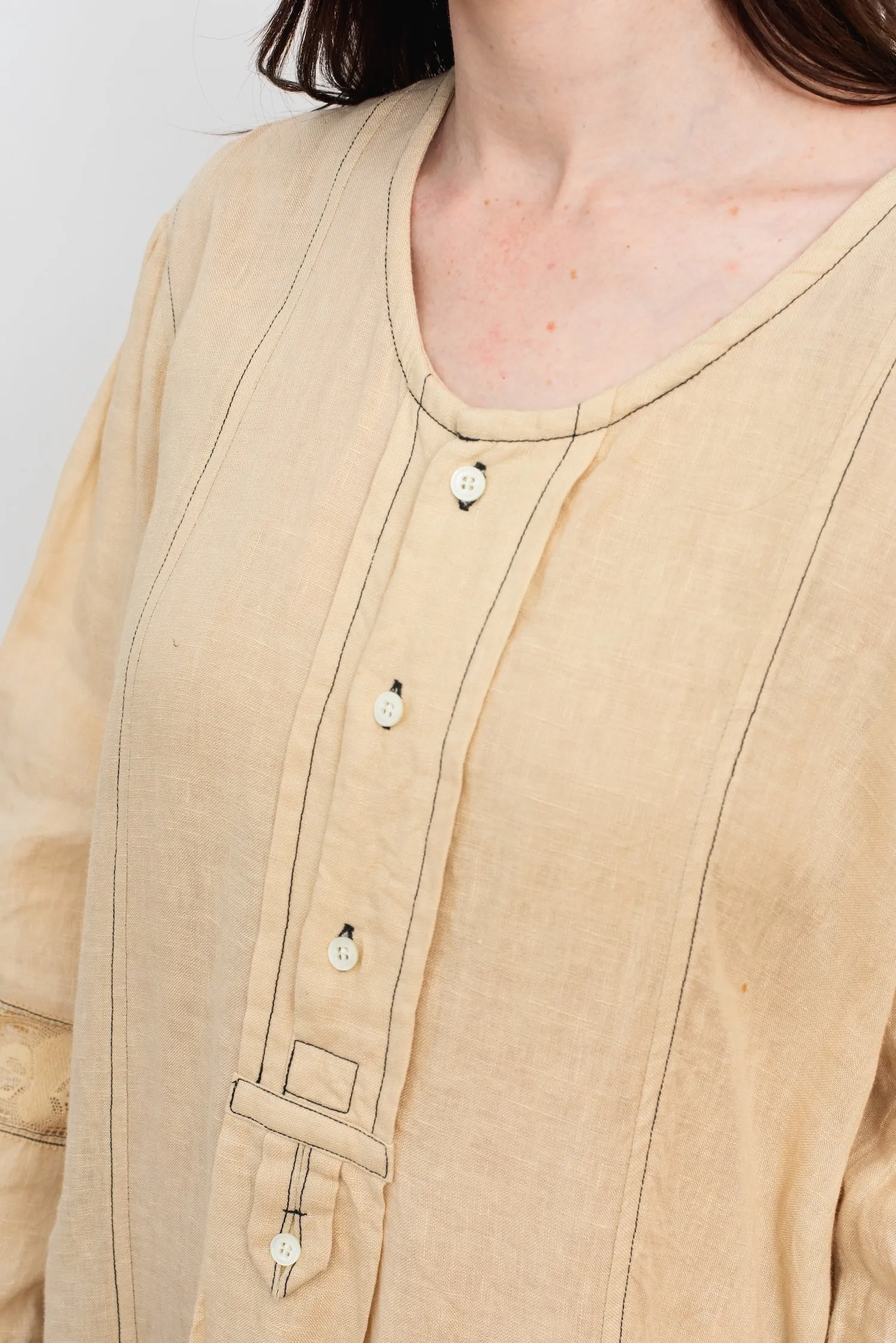 Stitched Dress, Ecru