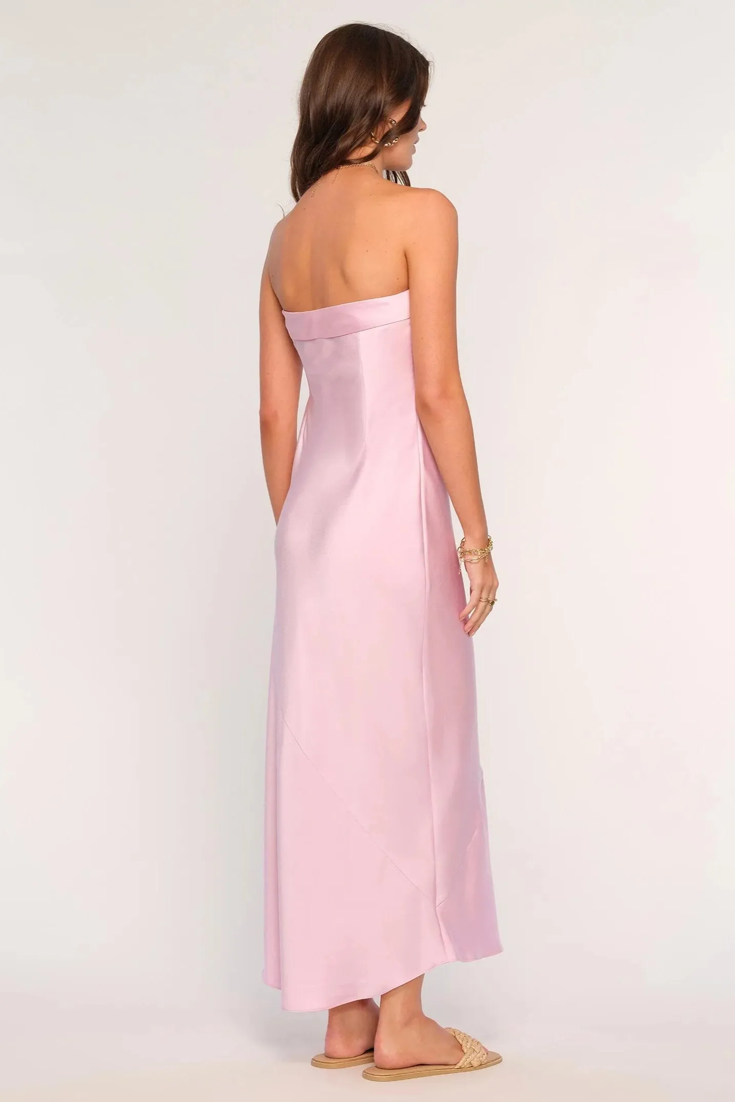 strapless slip dress