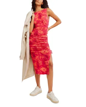 Take Me Away Midi Dress- Fuchsia Combo