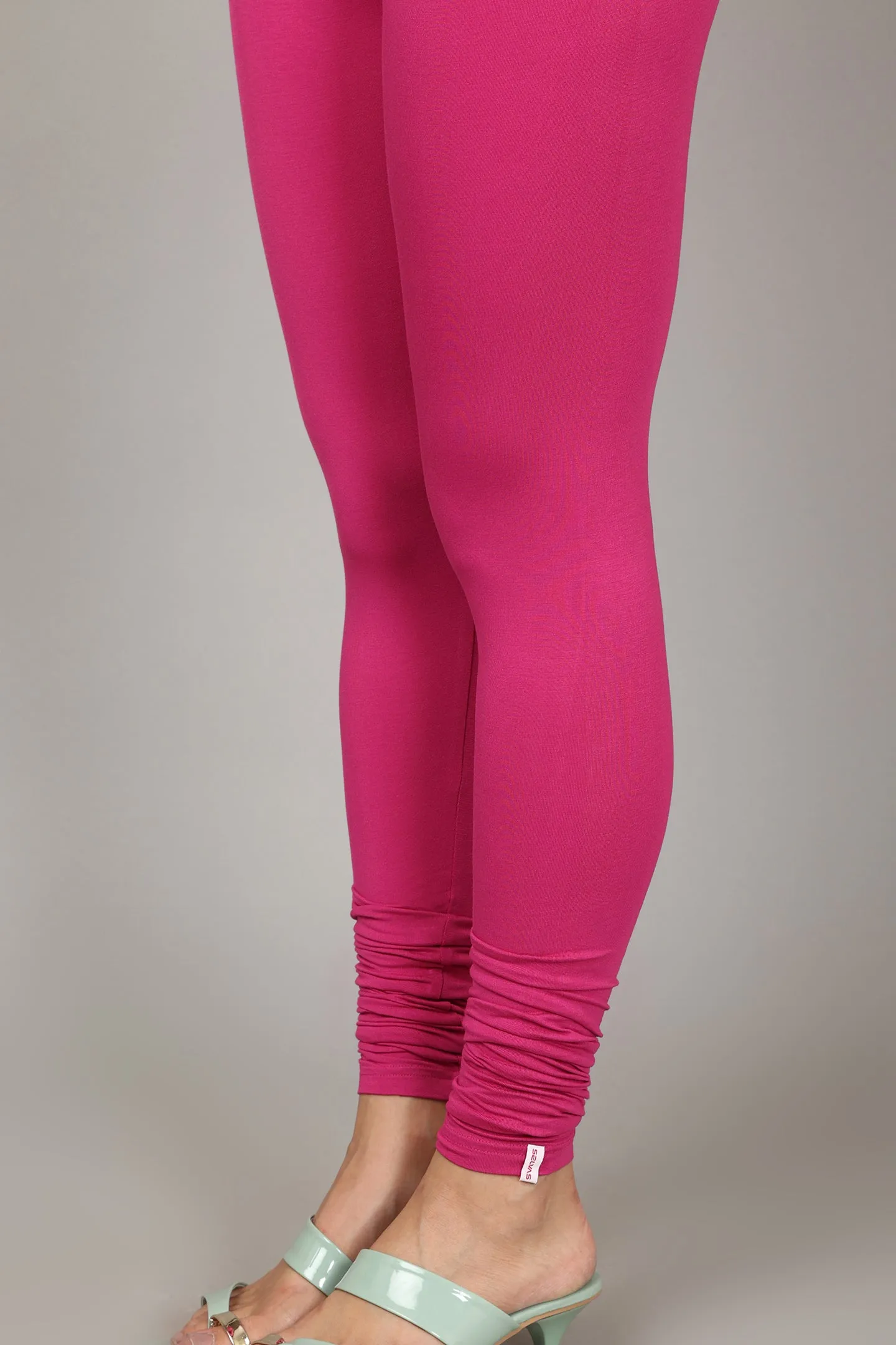 VISCOSE CHURIDAR LEGGINGS - FUSHIA
