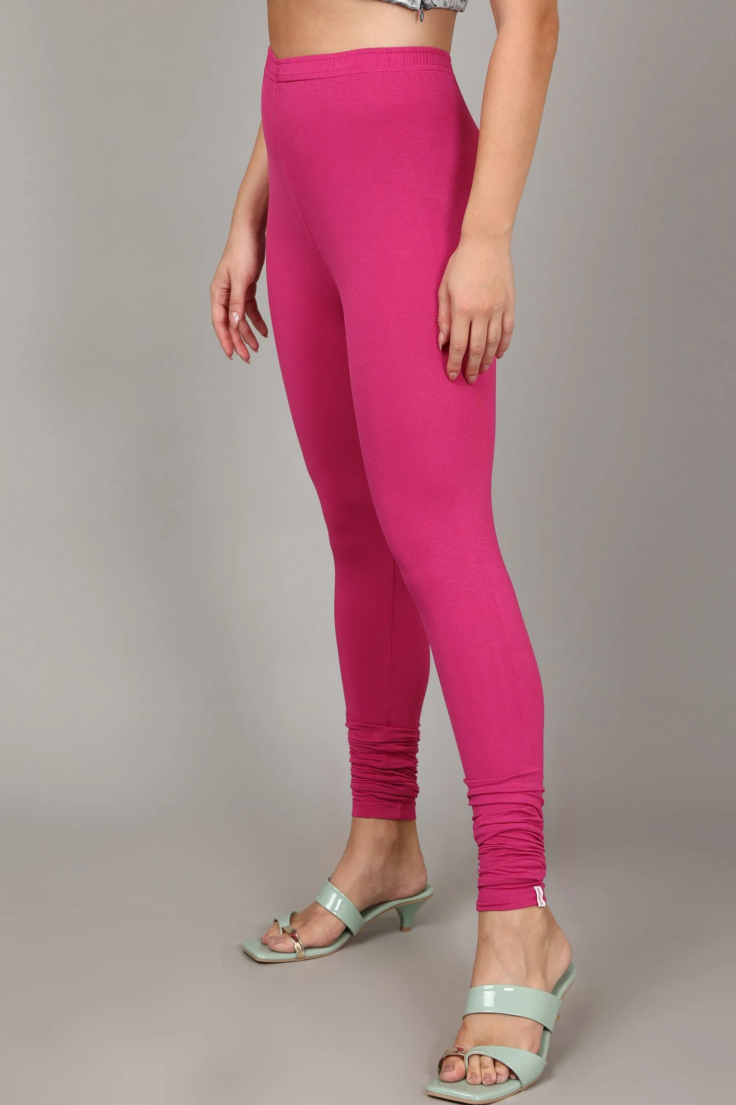 VISCOSE CHURIDAR LEGGINGS - FUSHIA