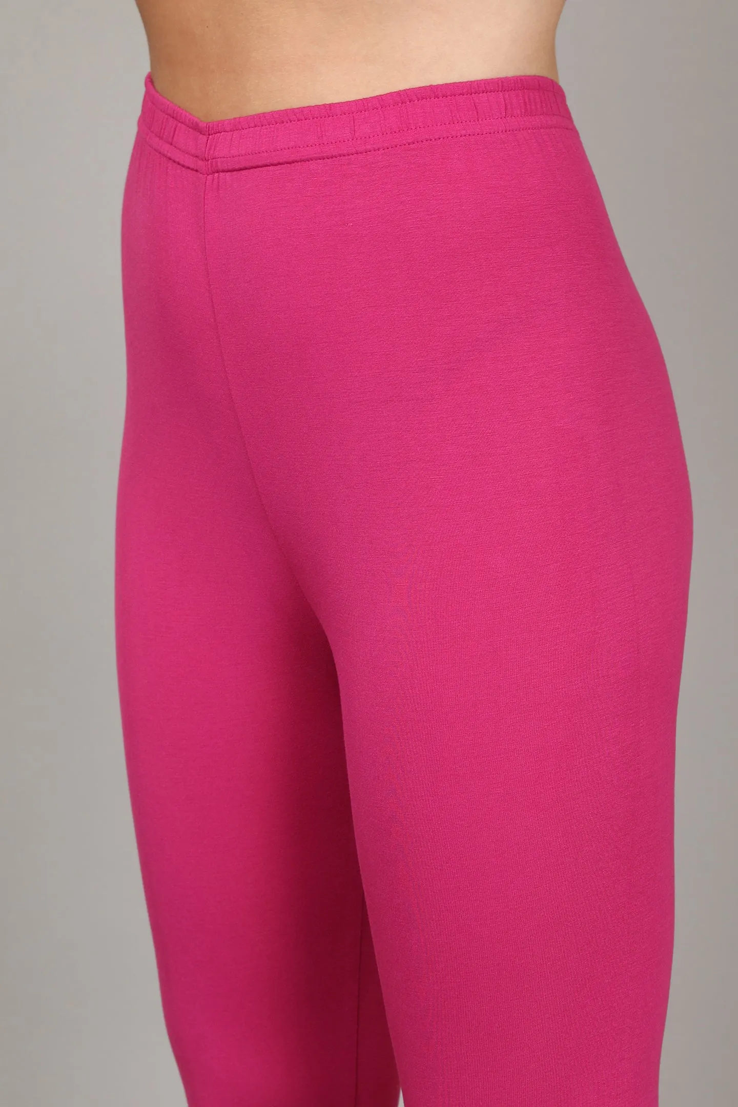 VISCOSE CHURIDAR LEGGINGS - FUSHIA