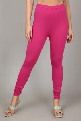 VISCOSE CHURIDAR LEGGINGS - FUSHIA