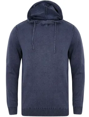 Warhol Cotton Pullover Hoodie in Dark Blue Wash - Tokyo Laundry