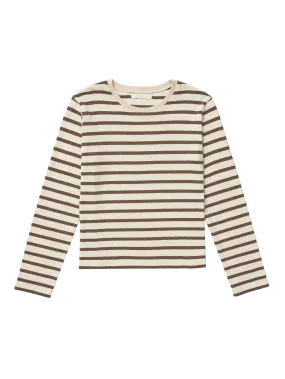 Wyeth - Carmen - Long Sleeve Top in Ecru/Chocolate