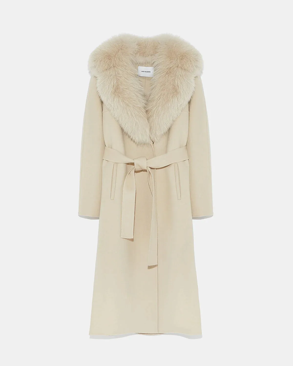 YVES SALOMON MANTEAU 119CM SABLE